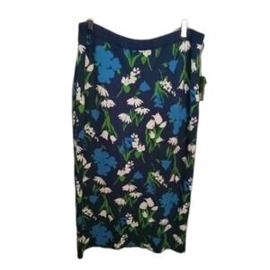 NWT Kate Spade Colorful Floral Knit Maxi Skirt XL Pull on Cottagecore Designer